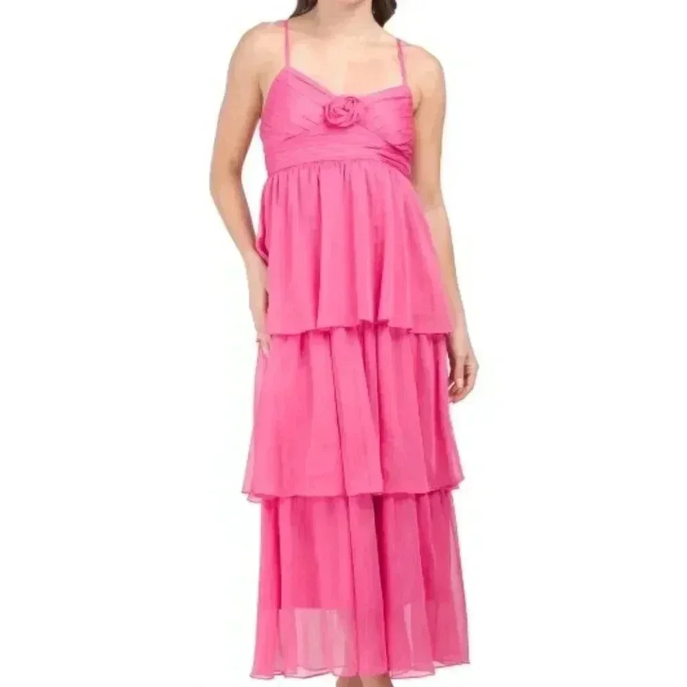 Rosette Tiered Maxi Dress